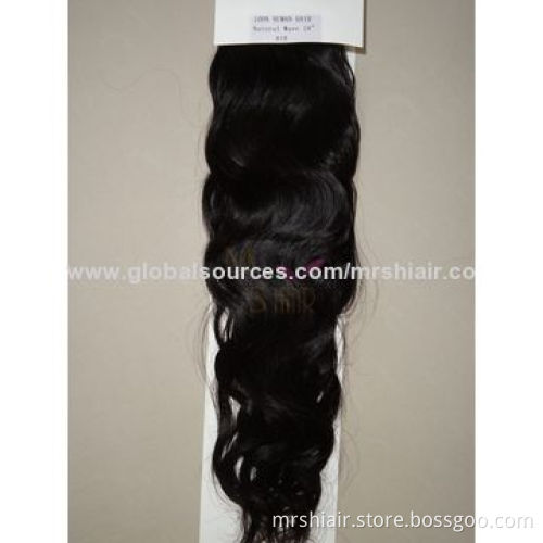 18-Inch Color 1B#, Natural wave Brazilian Remy, Hair Weaving